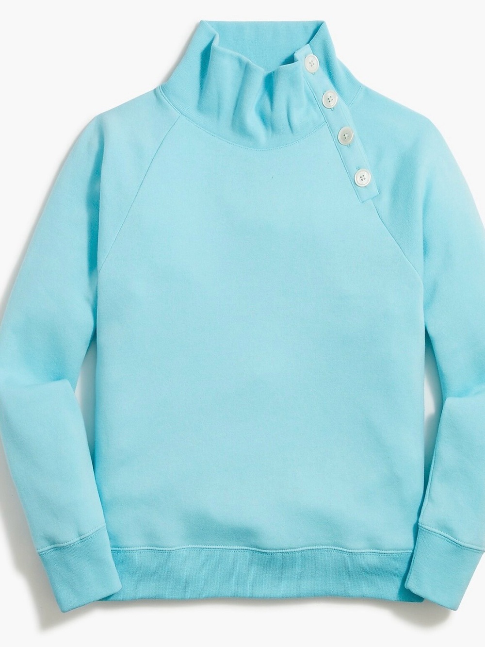 J.Crew Wide button-collar pullover sweatshirt in cloudspun fleece Size M NWOT